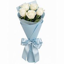 Букет 5 Белых роз Проуд в Глотовке