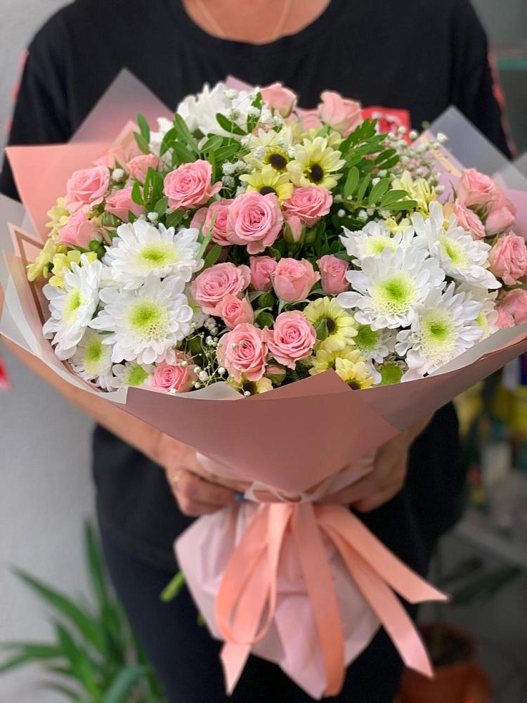 Букет цветов из: Розы и Хризантемы в Глотовке