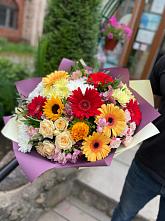 Букет цветов из:  Герберы, Ромашки, Хризантемы, Розы и Подсолнухи #REPLACE_PRED# Глотовке