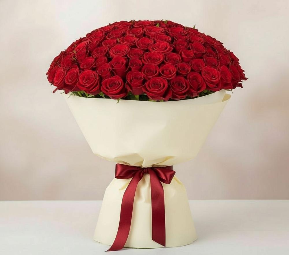 Букет 101 Красная роза Милано в Глотовке