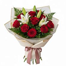 Букет цветов из:  Лилии и Розы #REPLACE_PRED# Глотовке