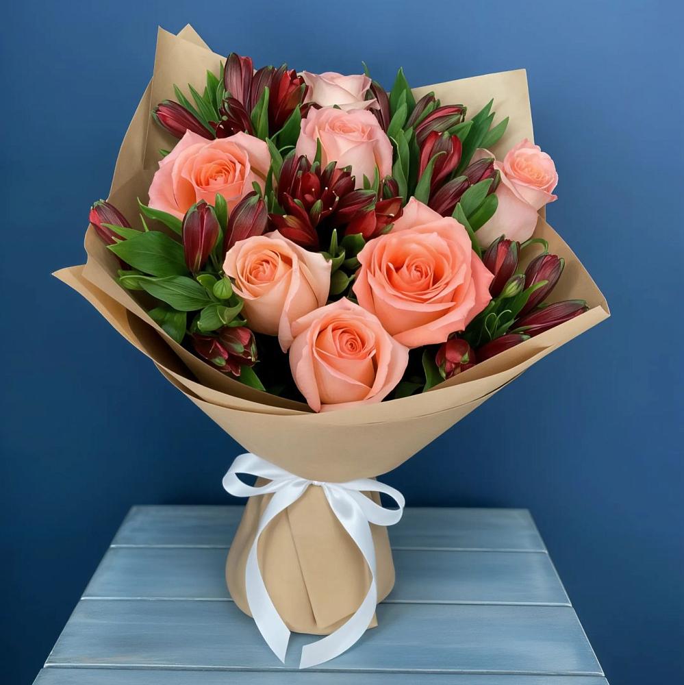 Букет цветов из: Розы и Альстромерии в Глотовке