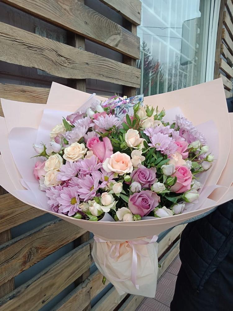 Букет цветов из: Розы и Хризантемы в Глотовке