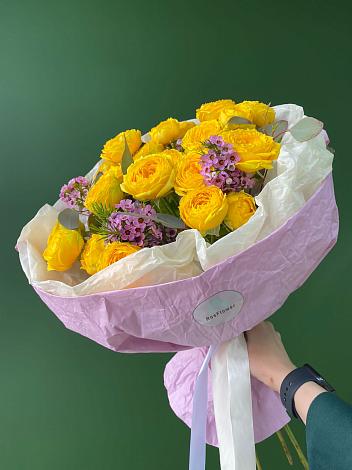 Букет Кустовые желтые розы в Глотовке