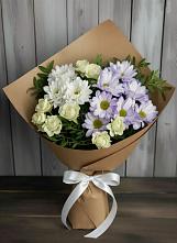 Букет цветов из:  Хризантемы и Розы в Глотовке
