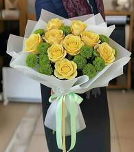 Букет цветов из:  Хризантемы и Розы в Глотовке