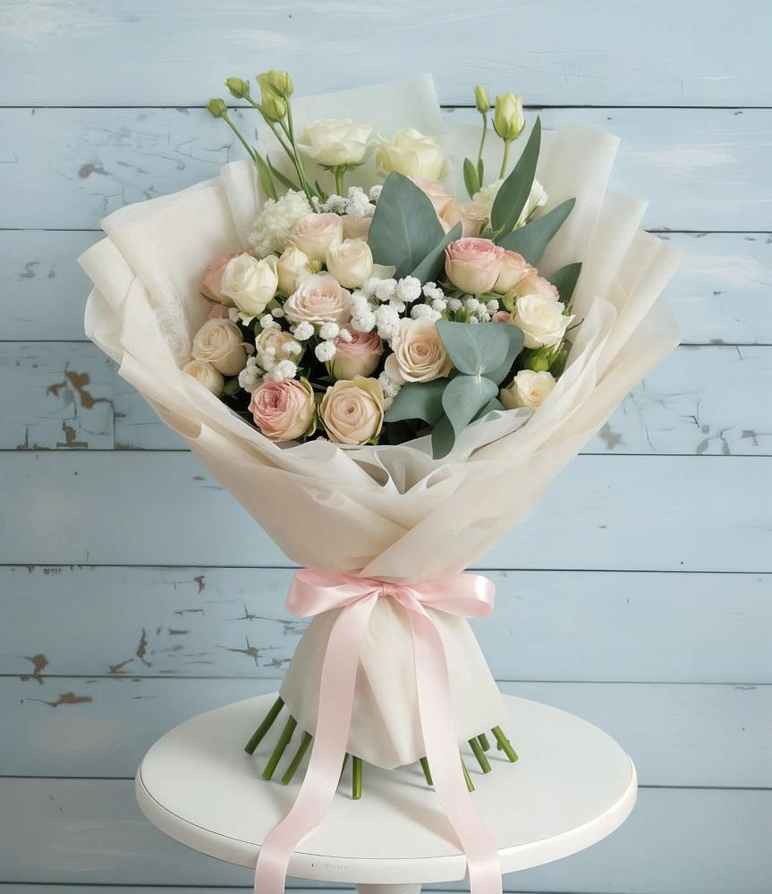 Букет цветов из: Розы и Лизиантусы в Глотовке