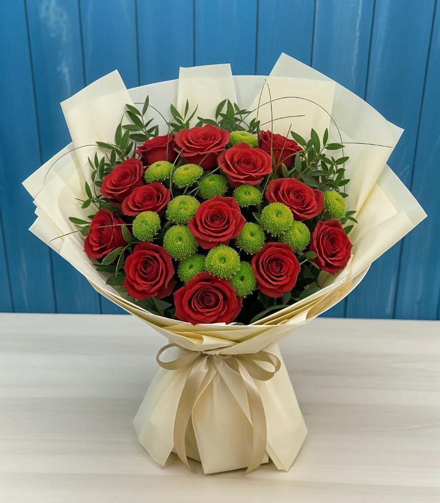 Букет цветов из: Розы и Хризантемы в Глотовке