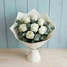Букет Белые розы в Эвкалипте #REPLACE_PRED# Глотовке